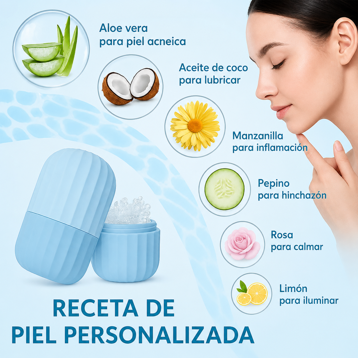 Massageador Facial - Ritual de Frescor para el Rostro