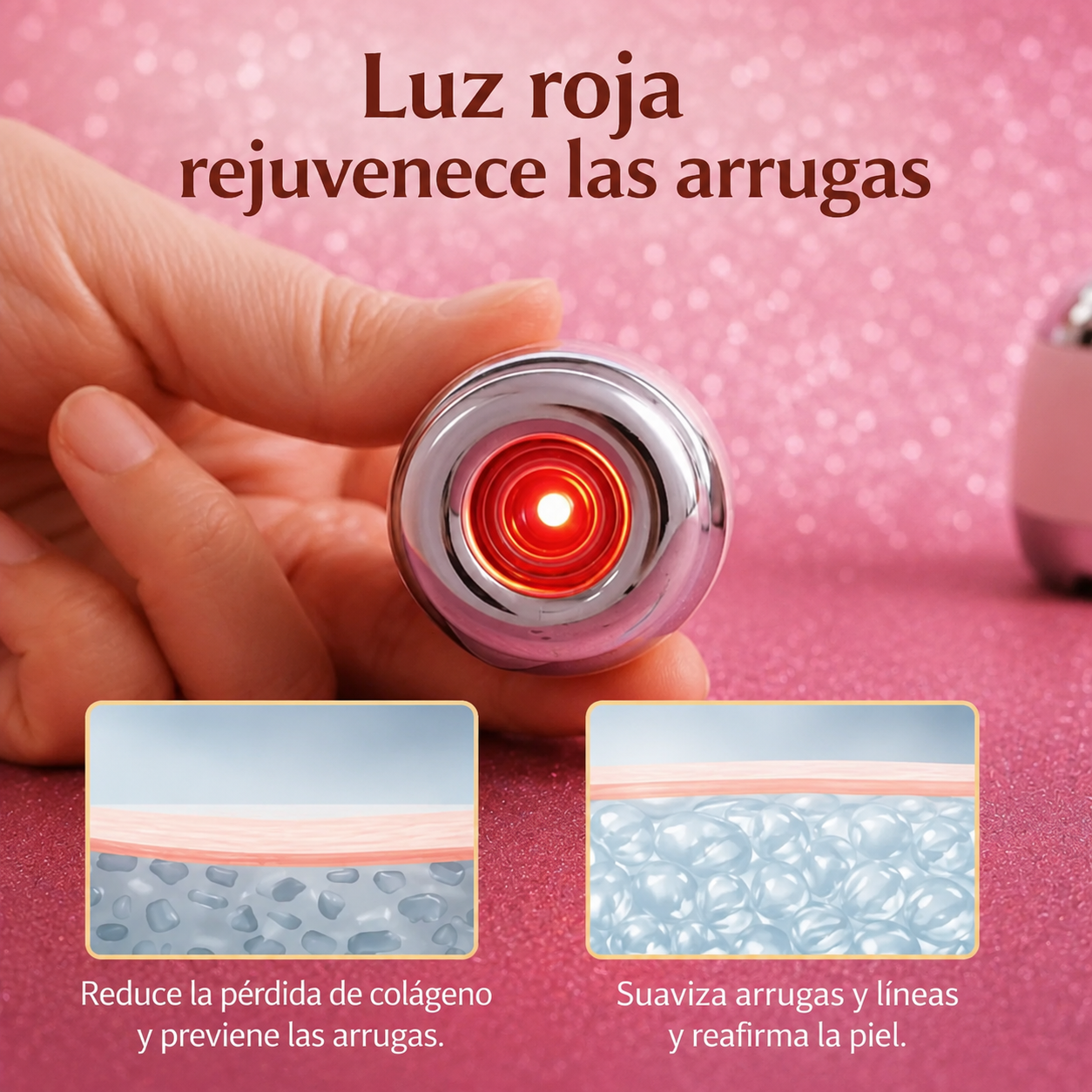 Mini Masajeador Facial Eléctrico Portátil con LED e Iones