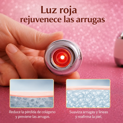 Mini Masajeador Facial Eléctrico Portátil con LED e Iones