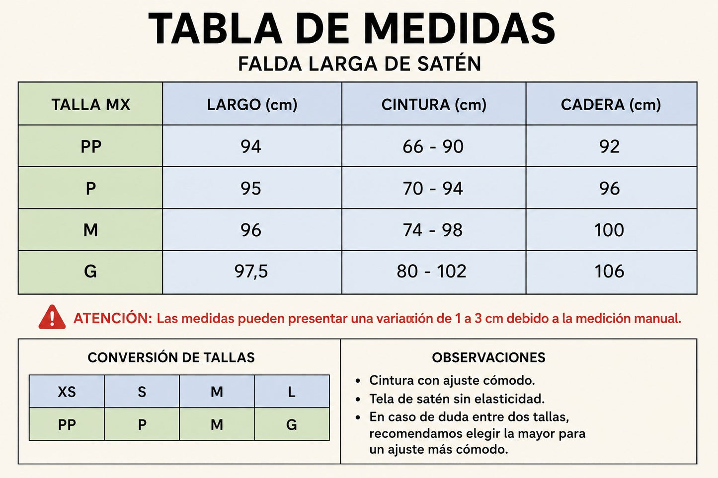 Falda Larga de Satén Premium para Mujer.