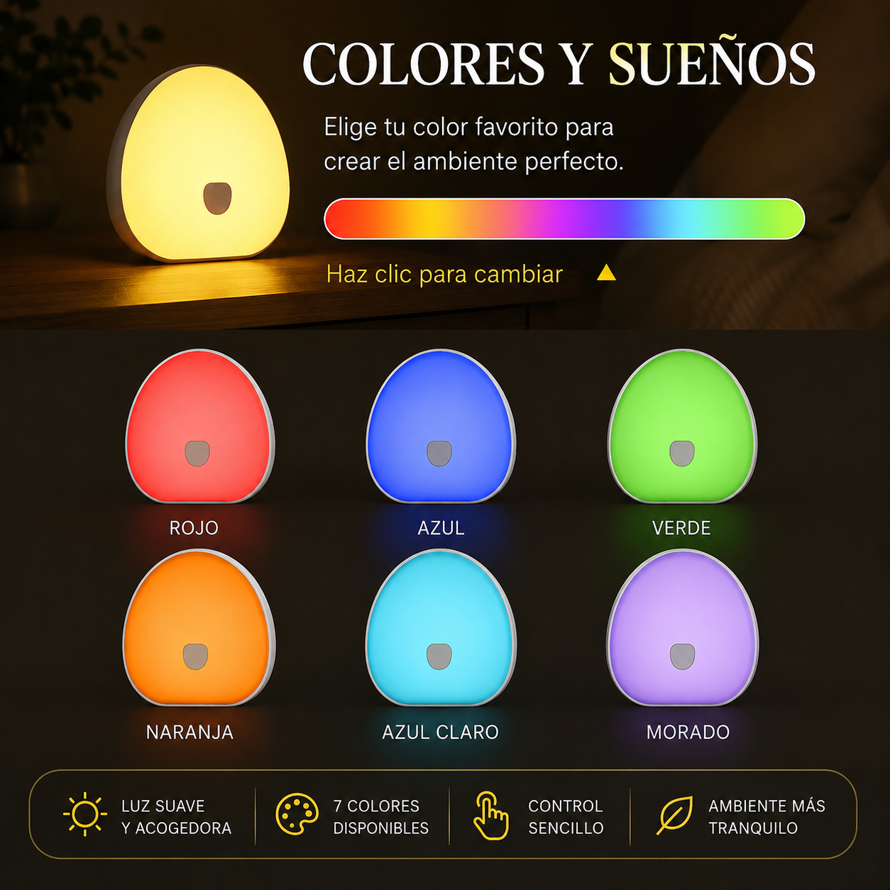 Máquina de Ruido Blanco para Dormir con Temporizador y Luz Nocturna