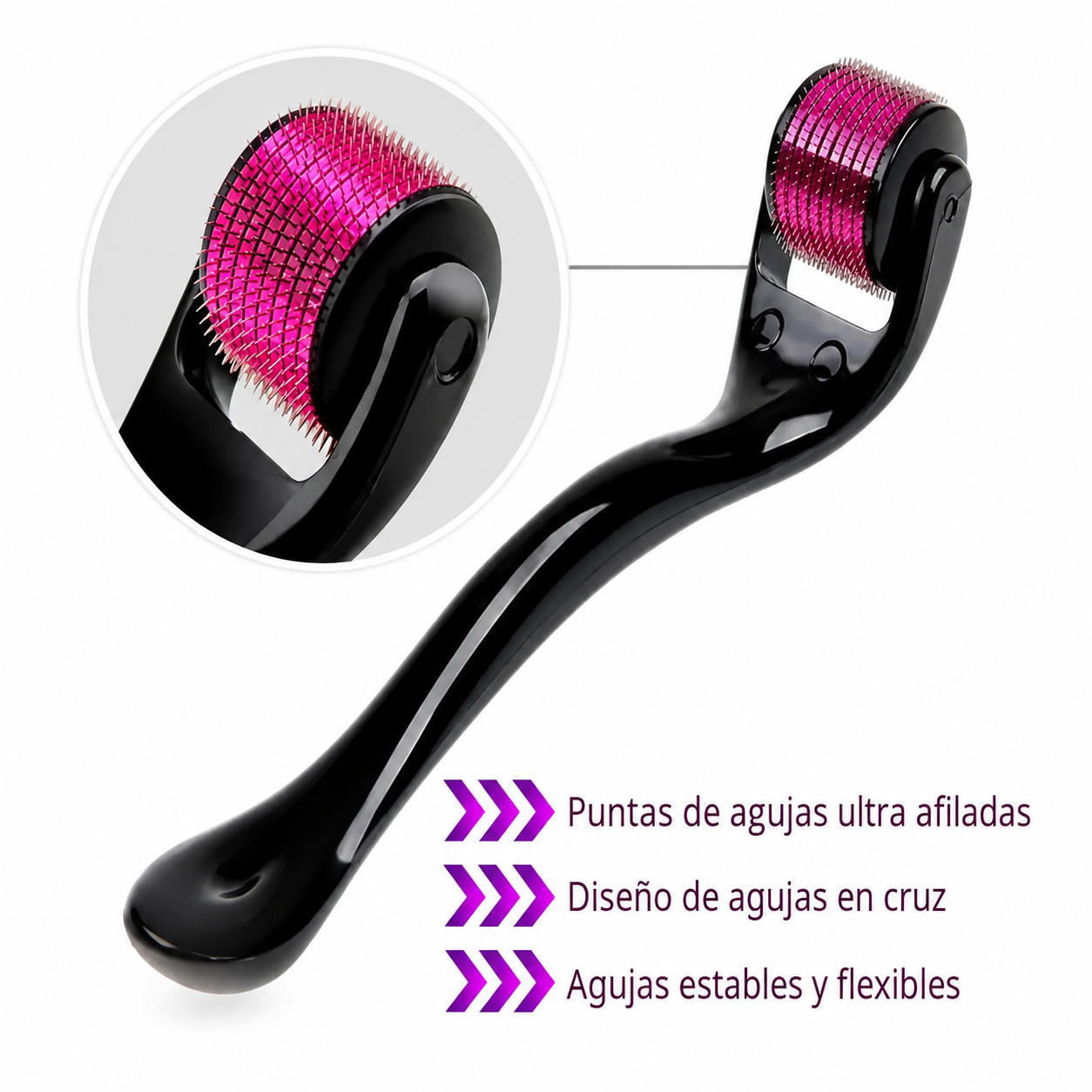 Dermaroller | Rodillo de Microagujas Antiarrugas 1 mm para el Cuidado de la Piel