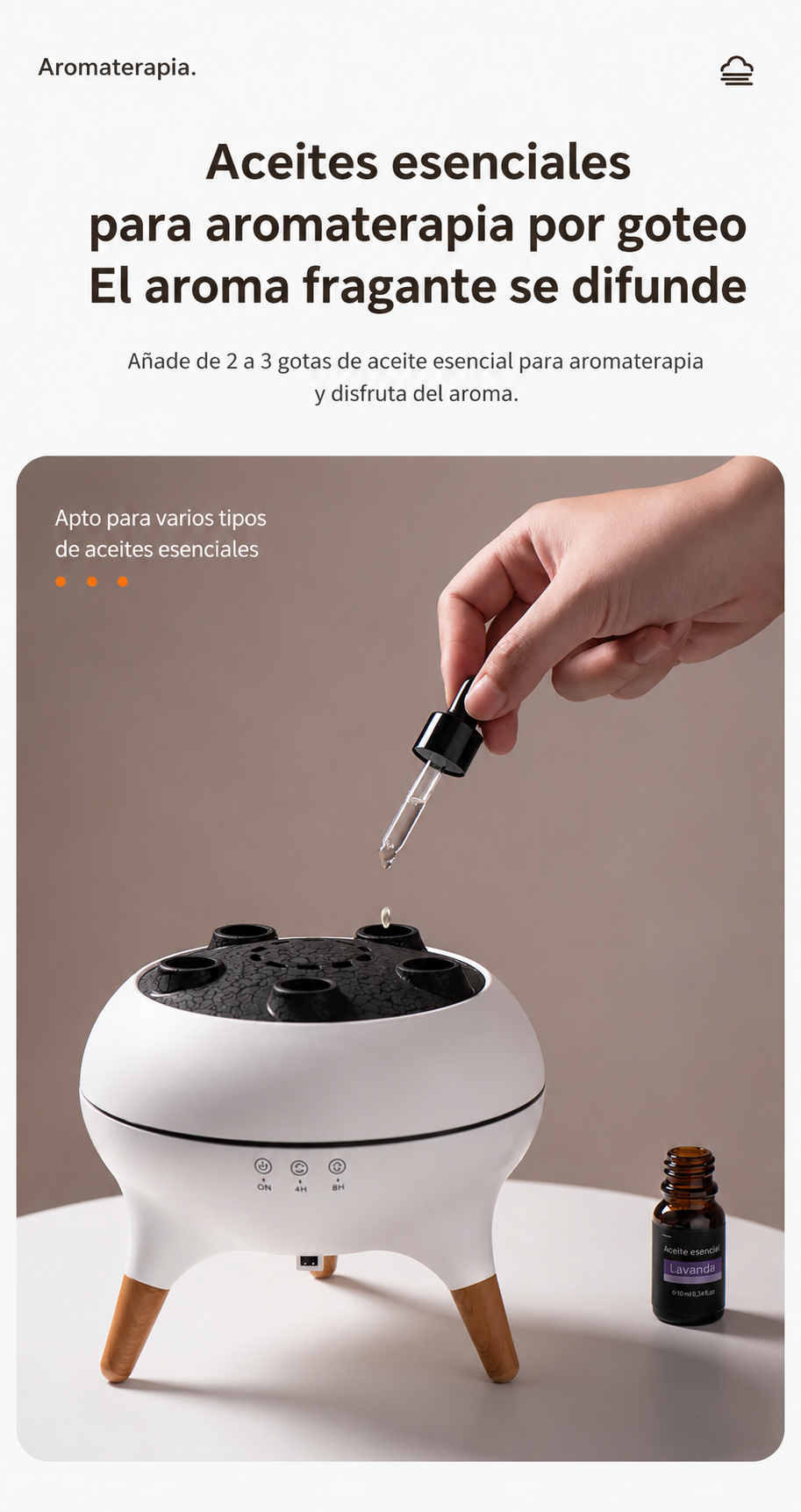 Difusor Aromático con Luz de Colores